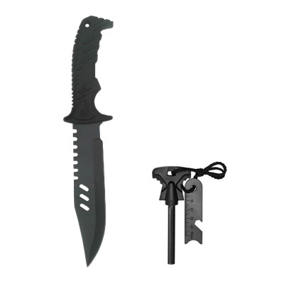 Set Cutit Militar 32 cm si Amnar pentru camping, drumetie, supravietuire, 11 cm foto