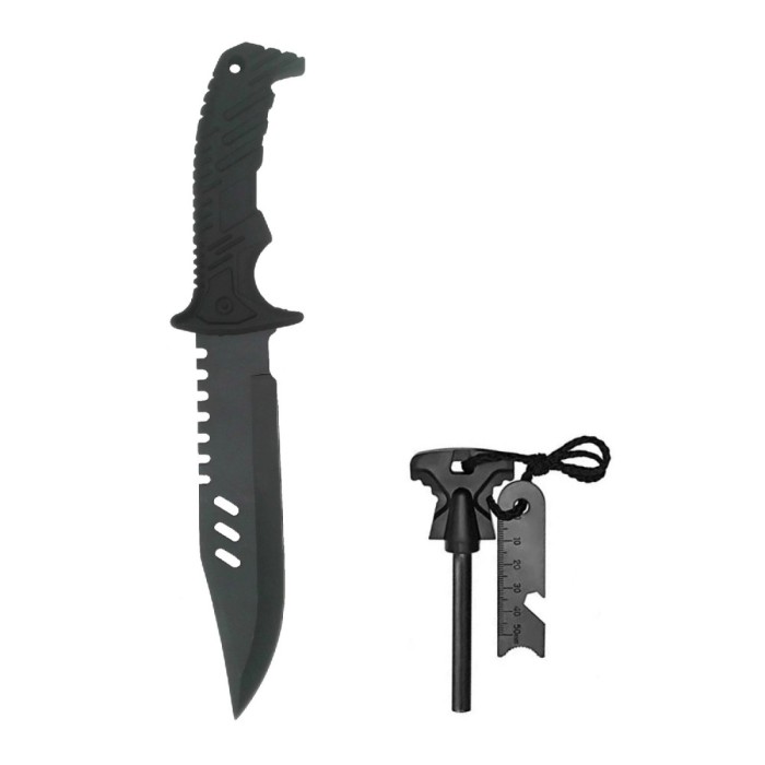 Set Cutit Militar 32 cm si Amnar pentru camping, drumetie, supravietuire, 11 cm