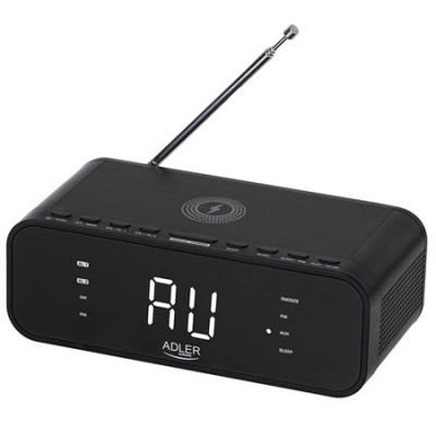 RADIO CU CEAS INCARCARE WIRELESS AD 1192 NEGRU ADLER AD1192B foto
