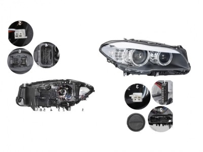 Far BMW Seria 5 (F10/F11), 12.2009-06.2013, TYC, fata, partea dreapta, bi-xenon; cu &amp;amp;#39;lumina de zi&amp;amp;#39; tip LED;tip bec D1S; electric; fara modul foto