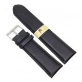 Curea Ceas Piele Vitel Neagra 24mm Fleurus Franta Catarama Argintie