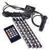 Set 4 benzi LED RGB, 9LED/banda, 12V, telecomanda, senzor, Universal