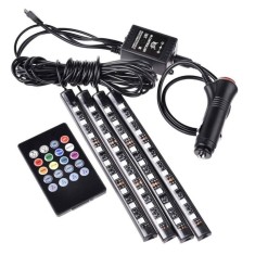 Set 4 benzi LED RGB, 9LED/banda, 12V, telecomanda, senzor