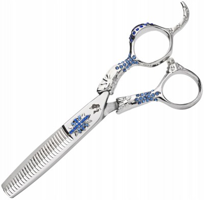 WOLF Degloving foarfece pentru dreptaci 6.0 Sapphire offset foarfece de tuns pentru salon Linia Prof foto