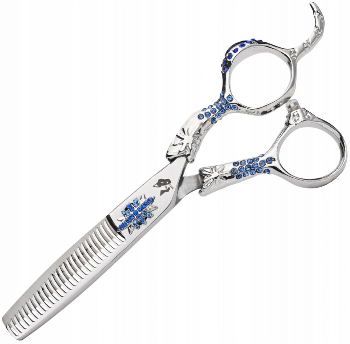 WOLF Degloving foarfece pentru dreptaci 6.0 Sapphire offset foarfece de tuns pentru salon Linia Prof