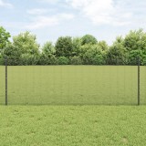 VidaXL Gard Fier Sudat cu 11 St&acirc;lpi U Gri 0.8x25 m Oțel