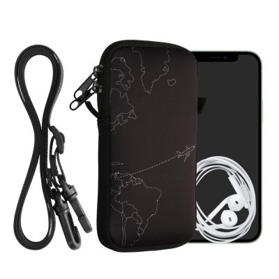 Husa Universala Kwmobile pentru telefon, Marime XL - 6.8 inch, Negru/Alb, Neopren, KWM000016AJ024C foto