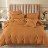 Cumpara ieftin Lenjerie cu Elastic 180x200 Junne Camel Dark 6 Piese (Finet)