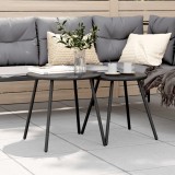 Set 2 Mese Cafea Gradina Negre Otel Rotunde 50/40 cm