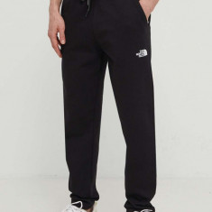 The North Face pantaloni de trening din bumbac culoarea negru, cu imprimeu, NF0A87DEJK31