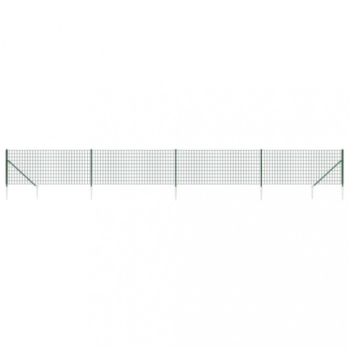 Gard plasa de sarma cu tarusi de fixare, verde, 1x10 m
