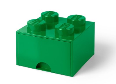 Cutie depozitare LEGO 2x2 cu sertar, verde foto