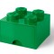 Cutie depozitare LEGO 2x2 cu sertar, verde