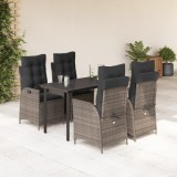 vidaXL Set mobilier de grădină cu perne, 5 piese, gri, poliratan 3213227