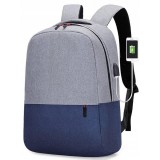 Ghiozdan MBrands fashion , port usb Albastru