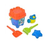 Set galetusa castel si accesorii pentru nisip, Albastru, Plastic
