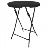 Masa catering profesionala pentru evenimente, inalta, cu picioare metal pliabile, rotunda, d 80 cm, h 110 cm, negru Household NewTrend