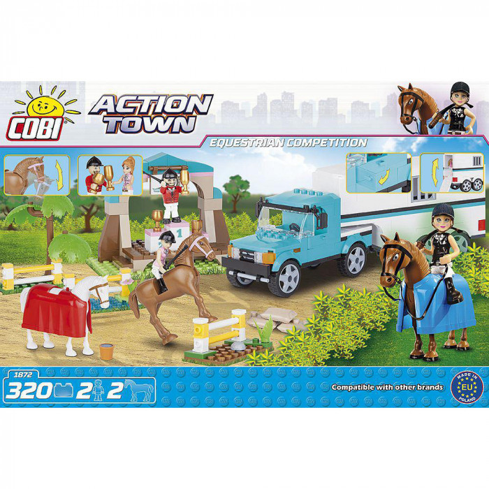 Set de construit Cobi Action Town, Ferma, competitia ecvestra