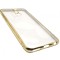 Husa silicon slim transparenta cu margini electroplacate aurii pentru Huawei Mate 10 Lite