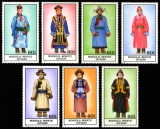 Set 7 timbre Mongolia &ndash; Costume tradiționale mongole și port popular -A71