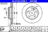 Disc frana ATE 24.0122-0168.1, Mercedes-Benz A-Class