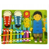 Placa din lemn multifunctional 5 in 1 Montessori