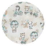 Set 3 cosuri MimiNu rotunde cu volanase Design Zoo on Bikes Nugat