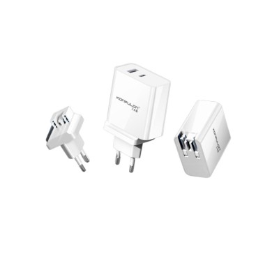 Incarcator telefon pliabil EU US Konfulon C75, alb, GaN PD 65W Fast Charge foto