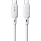 Cablu alimentare si date Baseus Silky, Fast Charging Data Cable pt. smartphone, USB Type-C la USB Type-C 100W, 2m, alb