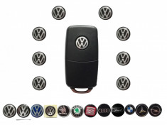 Logo/emblema cheie VW, 14mm, model 3D (W proeminent) foto