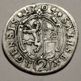 Austria Episcopia de Salzburg 2 kreuzer 1704 argint Johann Ernst von Thun