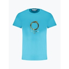 Tricou barbati din bumbac cu decolteu la baza gatului, Azur, S