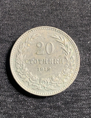 Moneda 20 stotinski 1912 Bulgaria foto