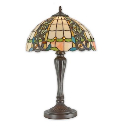 Lampa mare Tiffany din bronz cu decoratiuni colorate TA-130 foto