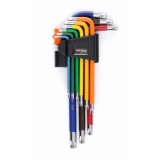 Set de imbusuri tip TORX, colorate cu strat anticoroziv, 9 piese, Kraft