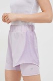 Fila pantaloni scurți de antrenament Revin culoarea violet, neted, high waist