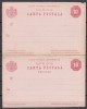 ROMANIA 1882/1885 INTREG POSTAL CU RASPUNS U.P.U. PENTRU UZ EXTERN 10+10 BANI, Nestampilat