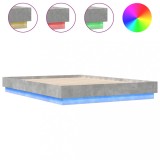 Cumpara ieftin Cadru de pat cu lumini LED, gri beton, 150x200 cm