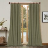 Set draperii din catifea cu rejansa din bumbac tip fagure, Madison, 250x210 cm, densitate 700 g/ml, Hazel Wood, 2 buc