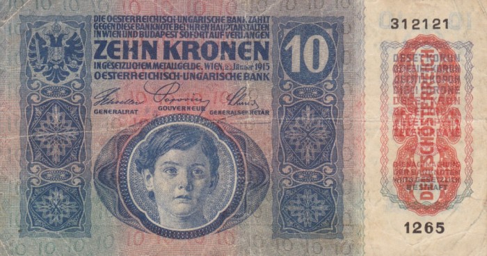 AUSTRIA 10 kronen 1915 VF!!!