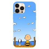 Husa compatibila cu Apple iPhone 15 Pro Max model Snoopy Contemplating, Silicon, TPU, Viceversa, Transparent, Carcasa