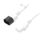 Cablu Alimentare IEC C13 C14 PVC Alb 2m 10A 250V, Goobay