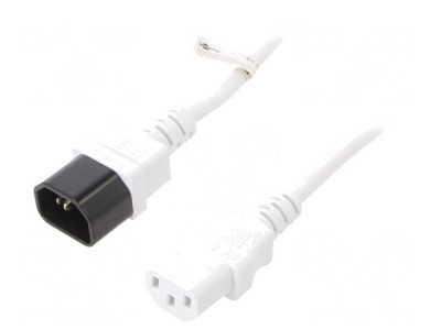 Cablu Alimentare IEC C13 C14 PVC Alb 2m 10A 250V foto