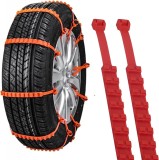 Set de 2 coliere antiderapante universale pentru cauciucuri Gnaumore, rosu