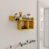 Raft Perete Kalune Design, 72x37x18 cm, Alb, Gri, Stejar, Galben, MDF/PAL, Rafturi Numeroase, Montaj pe Perete, Decor Modern