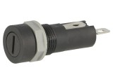 Clemă siguranţe cilindrice 5x20mm 10A neagră 250VAC pe panou