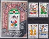 Dominica 1988 - Jocurile Olimpice, sport, serie si colita neuzata