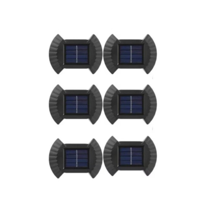 Set 6 lampi LED solare cu lumina bidirectionala pentru garduri, scari exterioare, senzor de lumina calda