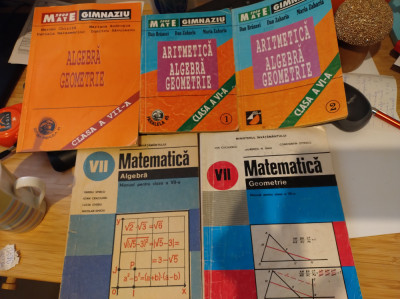 Lot 5 manuale, culegeri de matematică. Clasa 6, 7 și 8. Preț pachet! foto