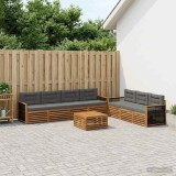 Cumpara ieftin Set de canapele de exterior 8 buc. 7-Locuri Natural si Antracit